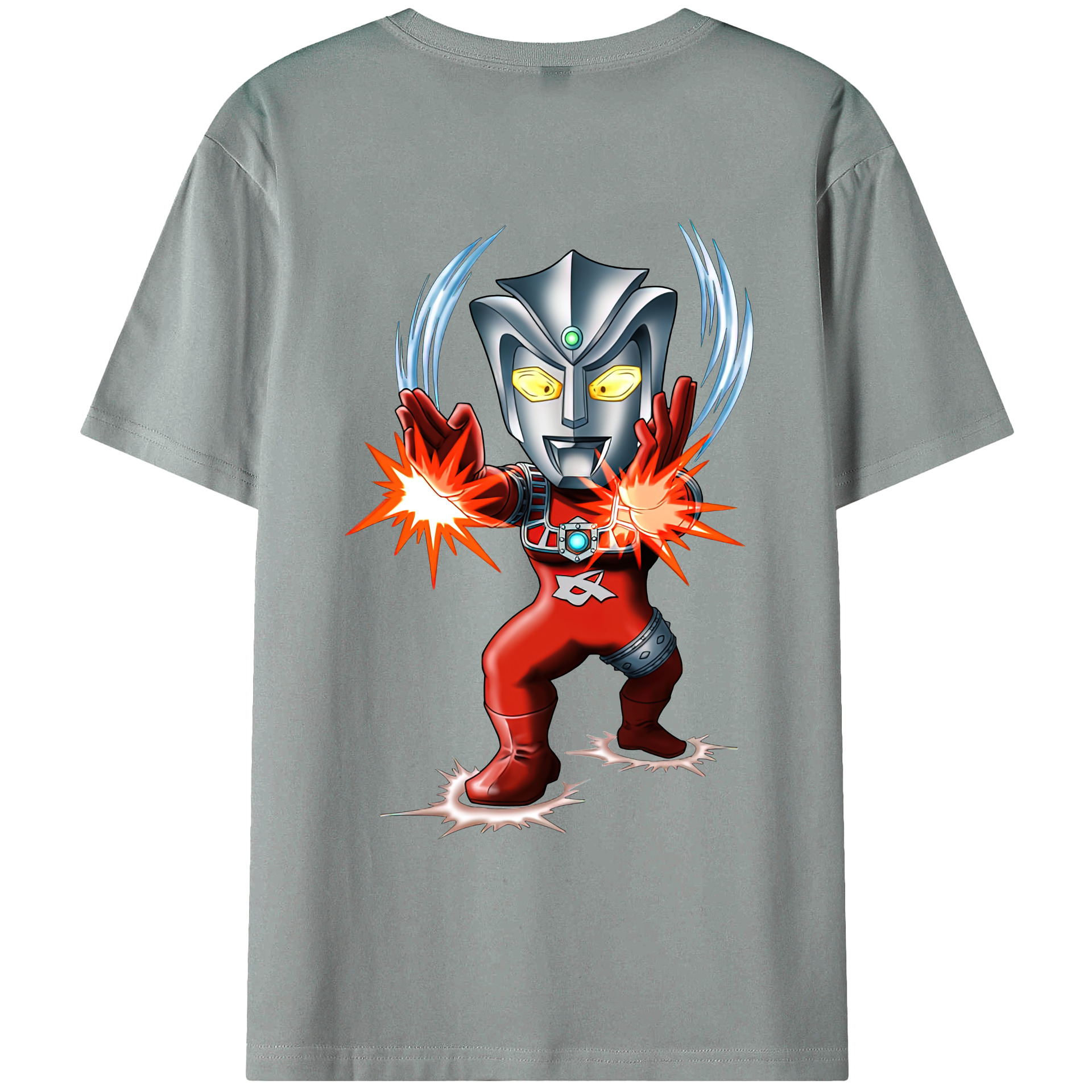（画像用） ウルトラマン Ultraman 綿100％ メンズ半袖Tシャツ（バックプリント） 通気性